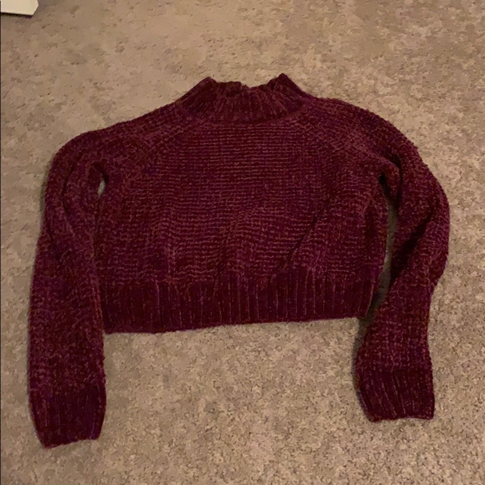Cropped high neck sweater